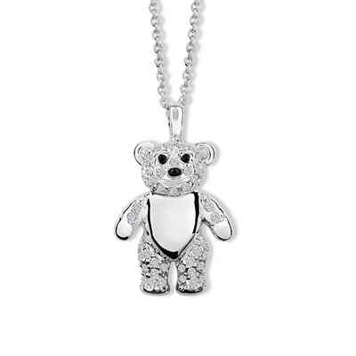 CRYSTALP - smiley teddy pendant  25mm 42+5cm - CRYSTAL UNTERBERGER
