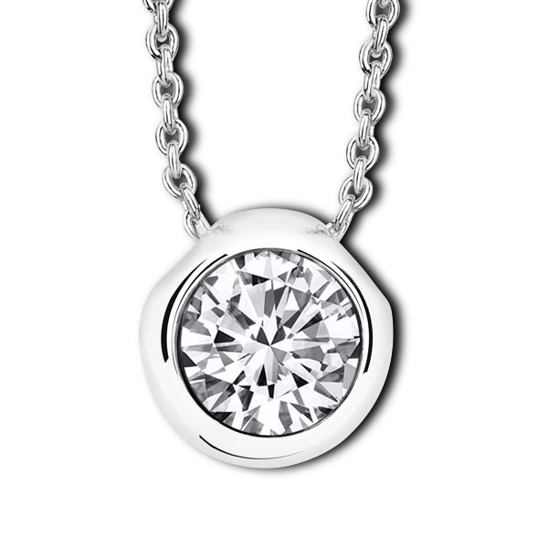CRYSTALP - Round Solitaire Anhänger mit Kette - CRYSTAL UNTERBERGER