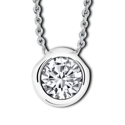 CRYSTALP - Round Solitaire Anhänger mit Kette - CRYSTAL UNTERBERGER
