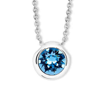 CRYSTALP - round solitaire pendant12mm 42+5cm - CRYSTAL UNTERBERGER
