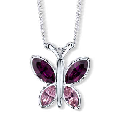 CRYSTALP - sweet butterfly pendant17mm 42cm - CRYSTAL UNTERBERGER