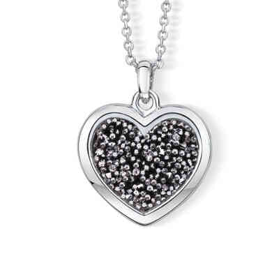 CRYSTALP - heart disc pendant  16mm42+5cm - CRYSTAL UNTERBERGER