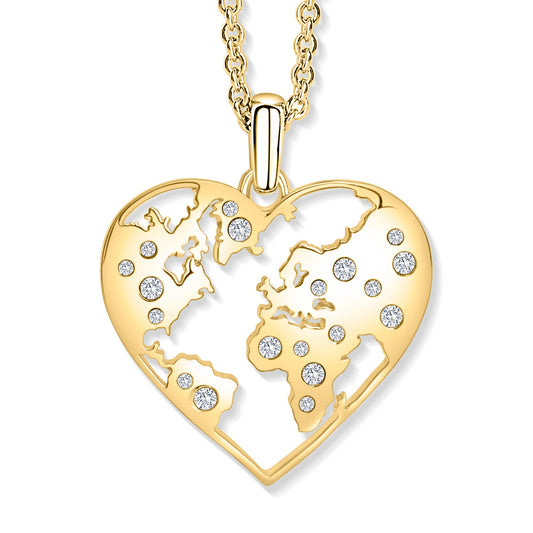 Earth Heart Anhänger mit Kette Produktfoto