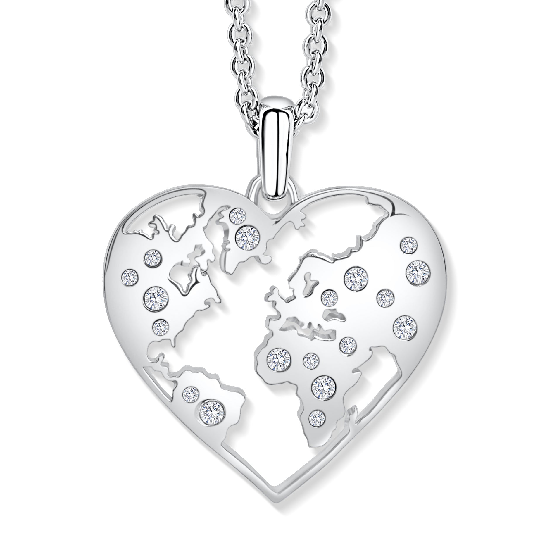 Earth Heart Anhänger mit Kette Produktfoto