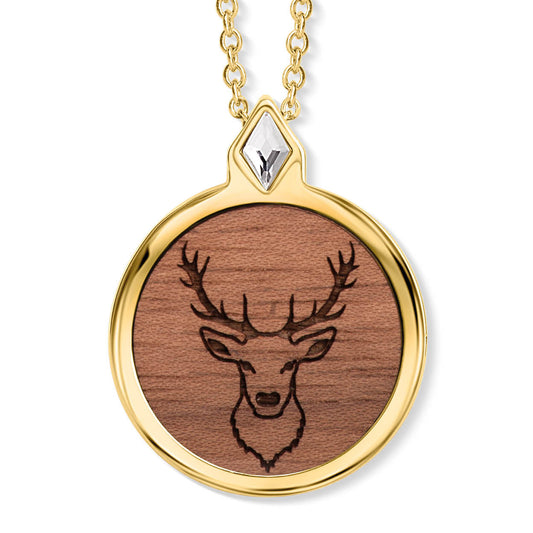 Wooden Deer Anhänger mit Kette Produktfoto