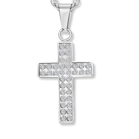 Crystal Cross Anhänger mit Kette Produktfoto