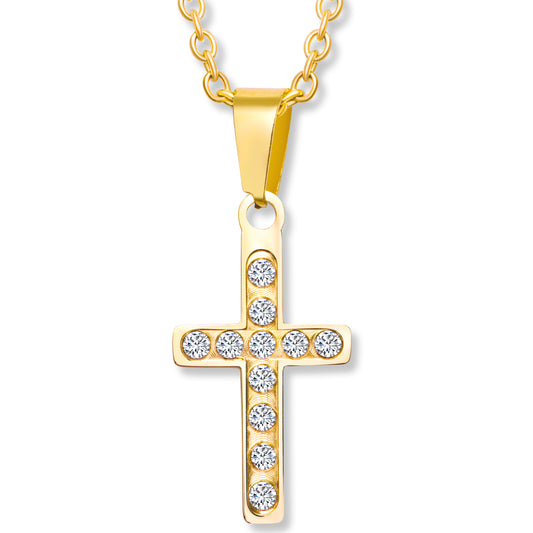 Small Cross Anhänger mit Kette Produktfoto