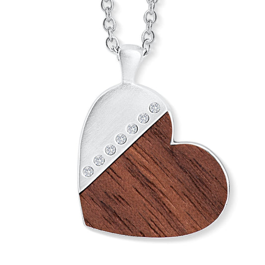 Wooden Heart Anhänger mit Kette Produktfoto