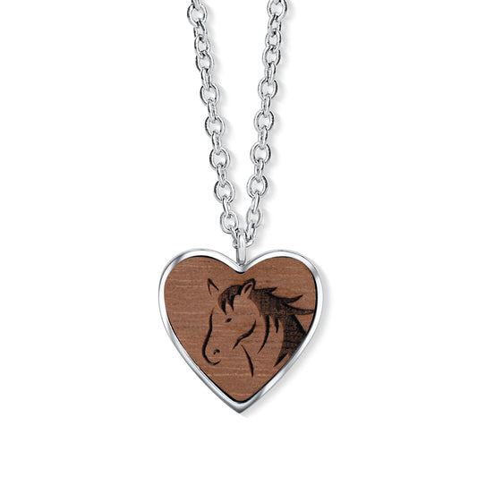 CRYSTALP - Wooden Horse Heart Pendant - CRYSTAL UNTERBERGER