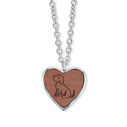 CRYSTALP - Wooden Dog Heart Pendant - CRYSTAL UNTERBERGER