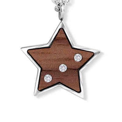 CRYSTALP - star pendant  17mm 42cm+5cm - CRYSTAL UNTERBERGER