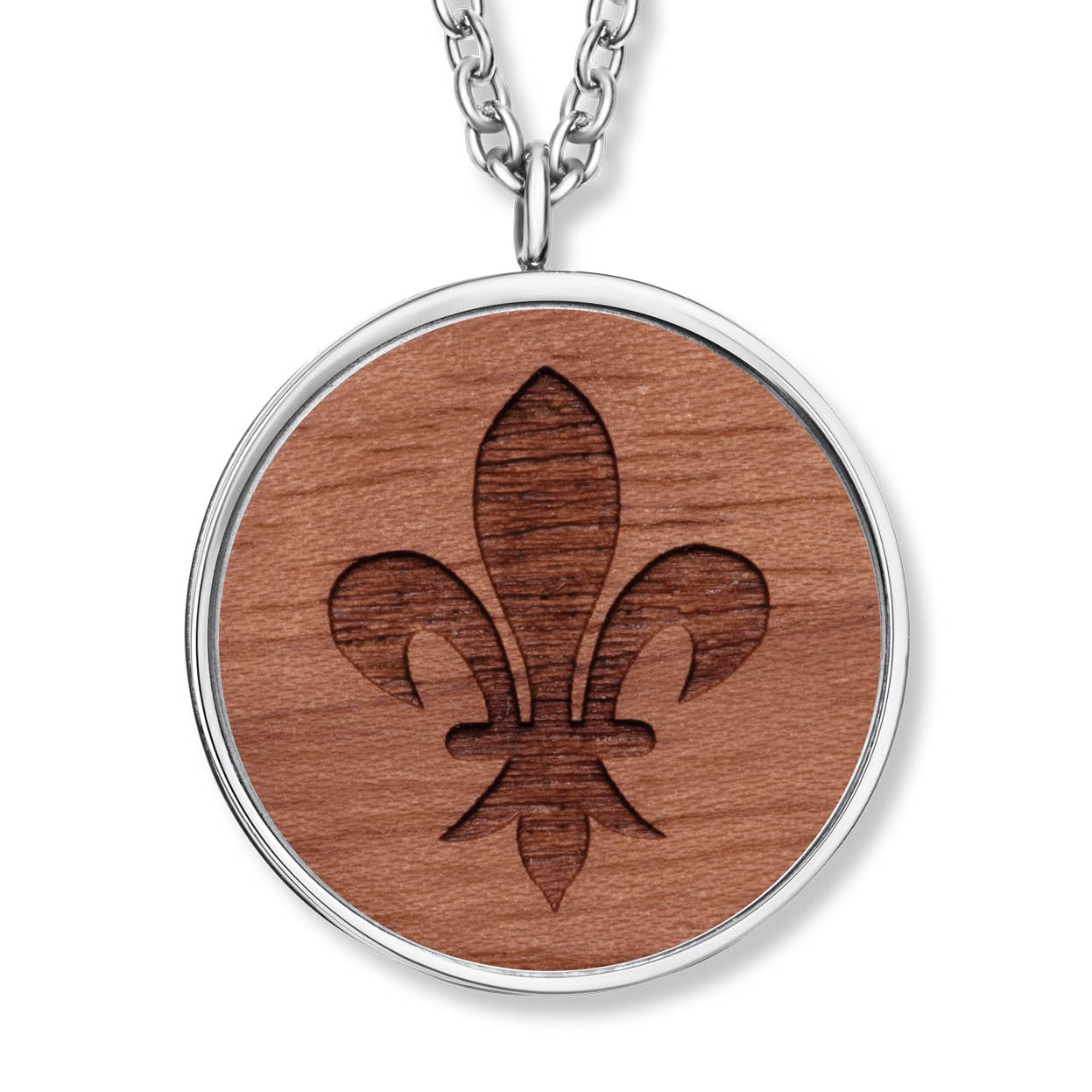 Wooden Lily Anhänger mit Kette Produktfoto