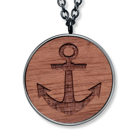 Wooden Anchor Anhänger mit Kette Produktfoto