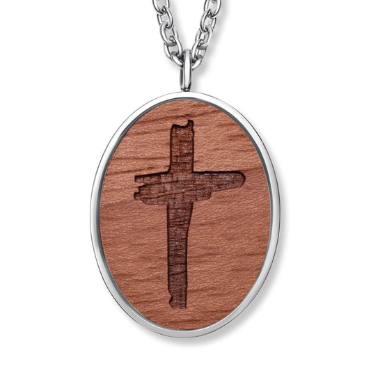 Wooden Cross Anhänger mit Kette Produktfoto