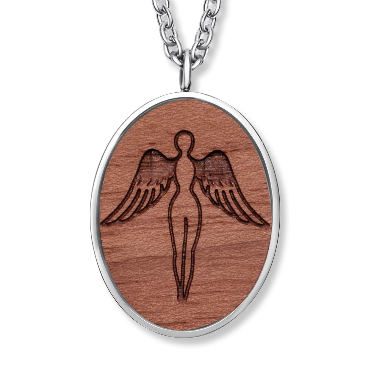 Wooden Wing Angel Anhänger mit Kette Produktfoto