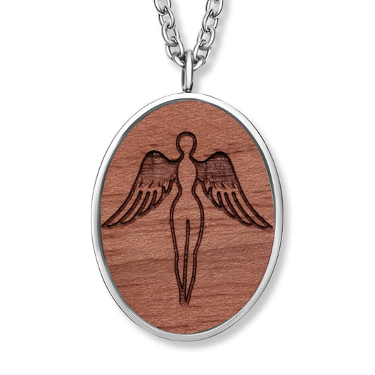 Wooden Wing Angel Anhänger mit Kette Produktfoto