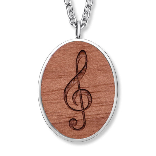 Wooden Clef Anhänger mit Kette Produktfoto