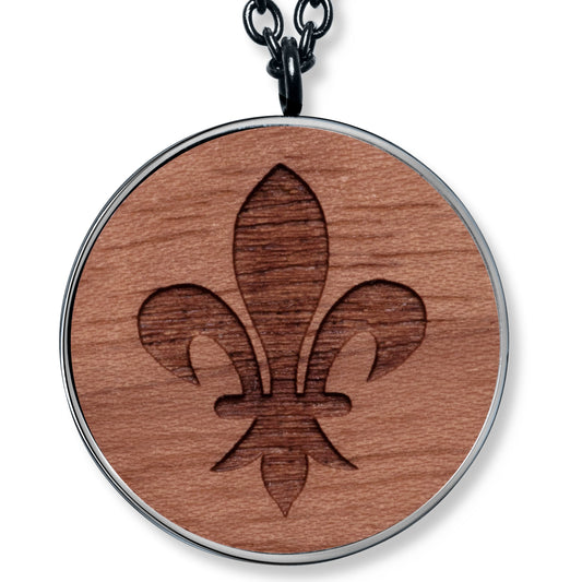 Men Wooden Lily Anhänger mit Kette Produktfoto