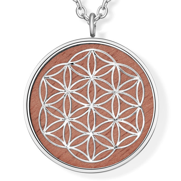 Silver Flower Of Life Anhänger mit Kette Produktfoto