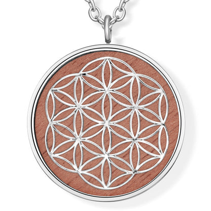 Silver Flower Of Life Anhänger mit Kette Produktfoto