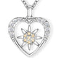 CRYSTALP - edelweiss mini heart pendant  15mm 42+5cm - CRYSTAL UNTERBERGER