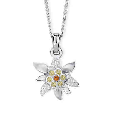 CRYSTALP - edelweiss mini pendant18mm 42+5cm - CRYSTAL UNTERBERGER