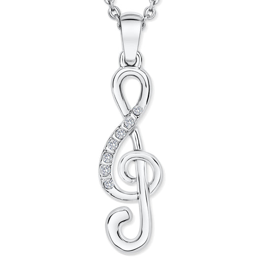 Mozart Clef Anhänger mit Kette Produktfoto