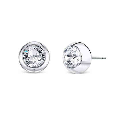 CRYSTALP - round solitaire small earrings  9mm - CRYSTAL UNTERBERGER