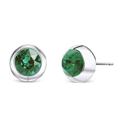 CRYSTALP - round solitaire small earrings  9mm - CRYSTAL UNTERBERGER