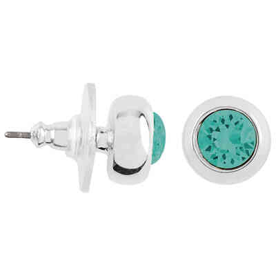 CRYSTALP - round solitaire small earrings  9mm - CRYSTAL UNTERBERGER
