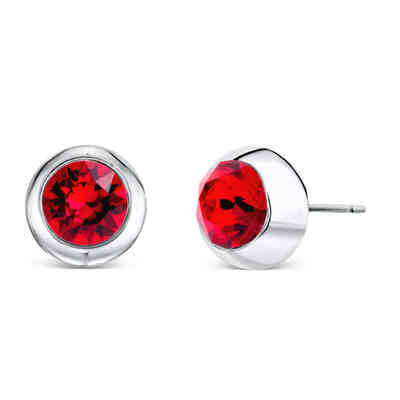 CRYSTALP - round solitaire small earrings  9mm - CRYSTAL UNTERBERGER