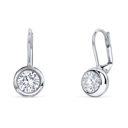 Round Solitaire Hanging Ohrringe Produktfoto