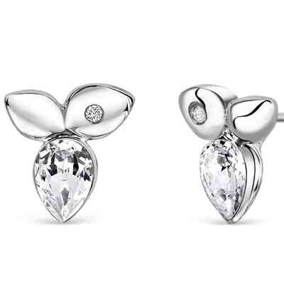 CRYSTALP - drop leaves earrings  10mm - CRYSTAL UNTERBERGER
