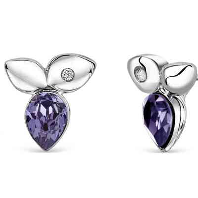 CRYSTALP - drop leaves earrings  10mm - CRYSTAL UNTERBERGER