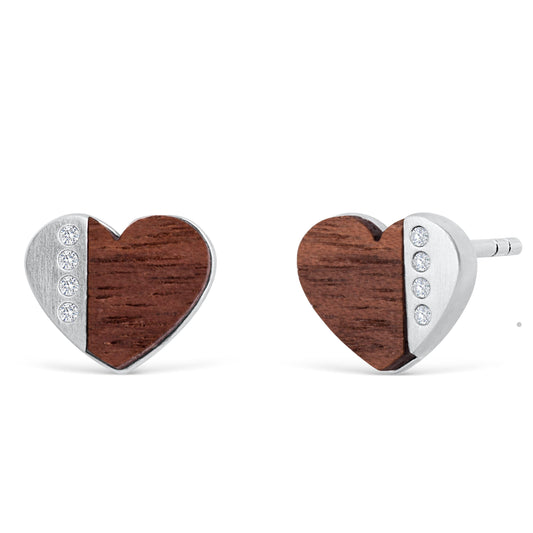 Wooden Heart Ohrringe Produktfoto