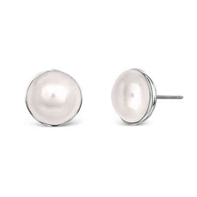 CRYSTALP - half pearl big earrings10mm - CRYSTAL UNTERBERGER