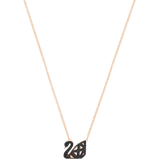 FACET SWAN:NECKLACE JET/CRY/MIX