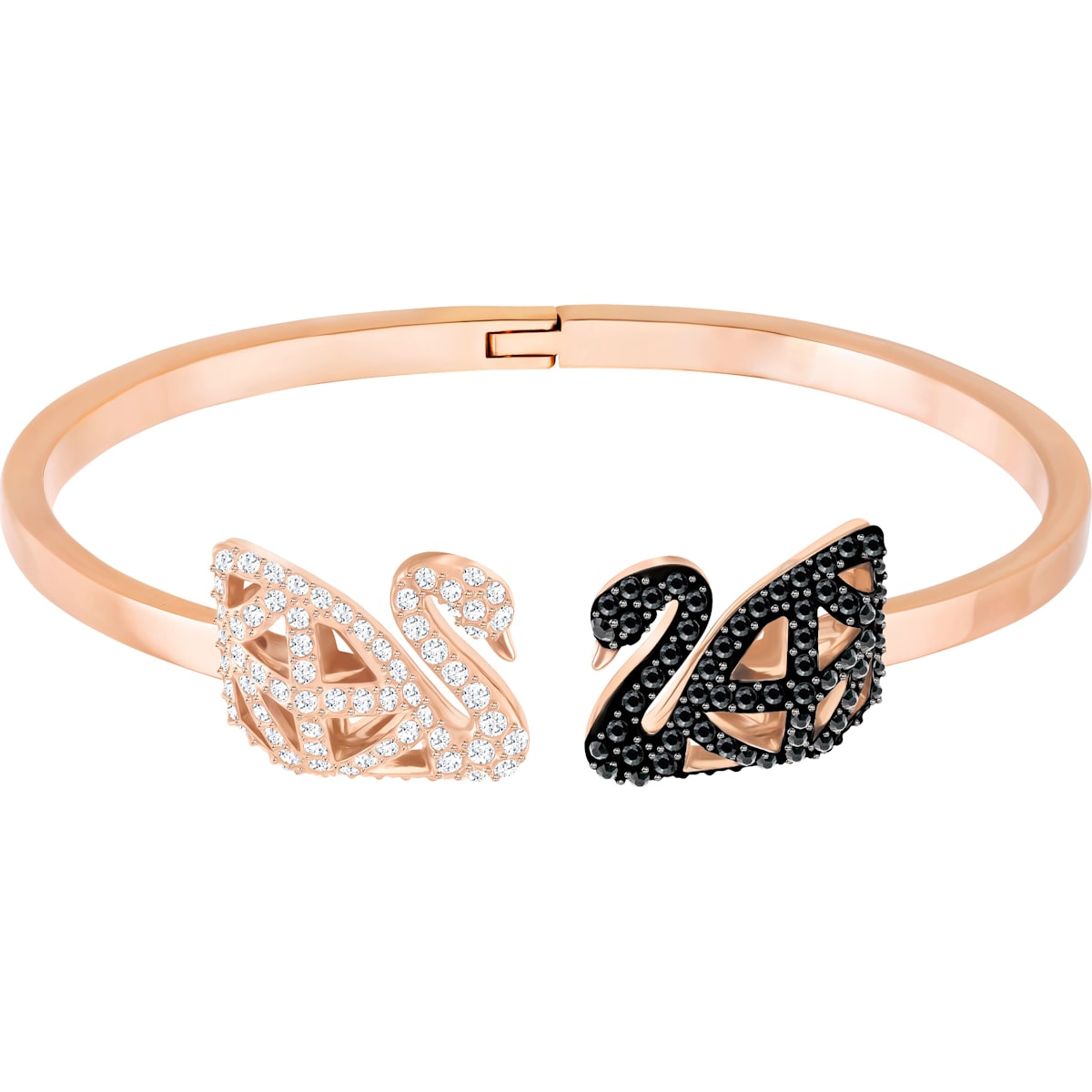 Swarovski - Facet Swan Armreif- Schwan- Schwarz- Metallmix - CRYSTAL UNTERBERGER