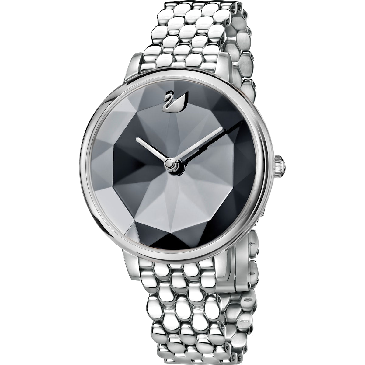 Swarovski - Crystal Lake Watch, Metal bracelet, Dark Gray - CRYSTAL UNTERBERGER