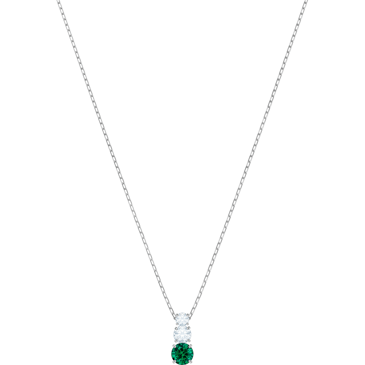 Swarovski - Attract Trilogy Anhänger Rund, Grün, Rhodiniert - CRYSTAL UNTERBERGER