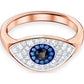 Swarovski - Swarovski Symbolic Ring- Böser Blick- Blau- Rosegold-Legierung - CRYSTAL UNTERBERGER