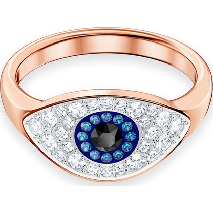 Swarovski - Swarovski Symbolic Ring- Böser Blick- Blau- Rosegold-Legierung - CRYSTAL UNTERBERGER