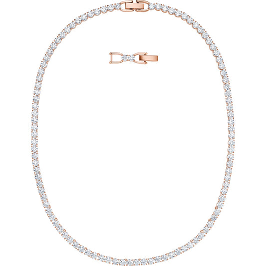 Swarovski - Tennis Deluxe Halskette, weiß, rosé vergoldet - CRYSTAL UNTERBERGER