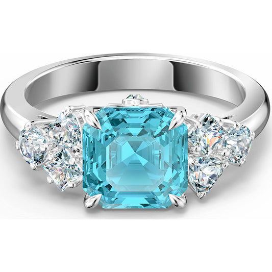 Swarovski - Sparkling Ring, Aqua, Rhodium plated - CRYSTAL UNTERBERGER