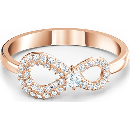 Swarovski - Swarovski Infinity Ring- Unendlichkeit- Weiss- Rhodiniert - CRYSTAL UNTERBERGER