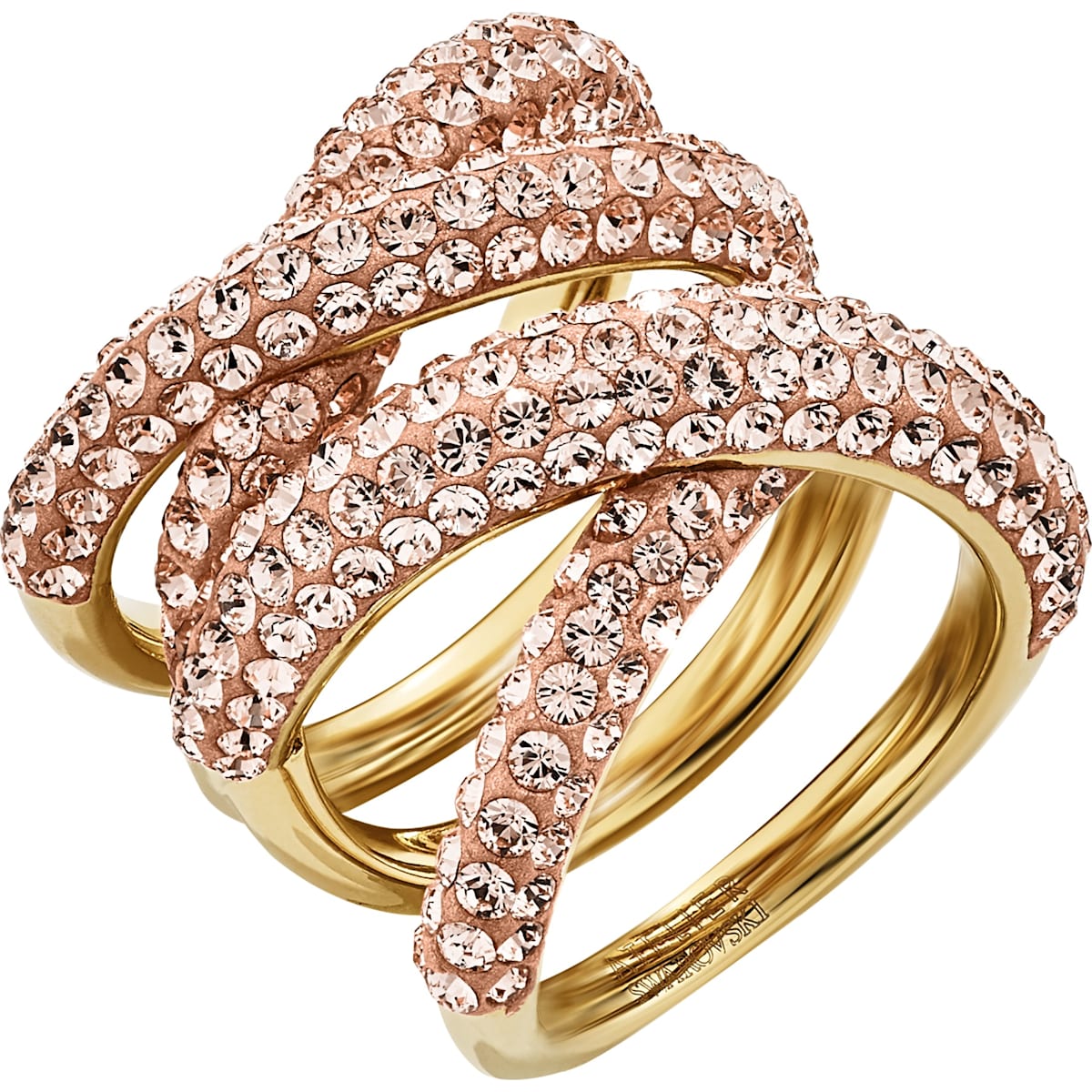 Swarovski - Tigris Breiter Ring- Rosa- Goldlegierung - CRYSTAL UNTERBERGER