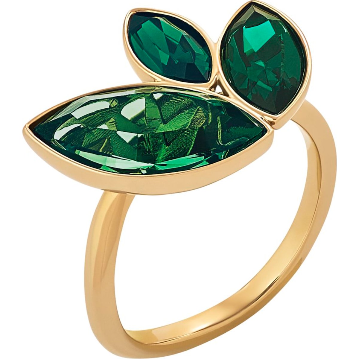 BEAUTIFUL:RING WAVY BAND EMRD/GOS 52