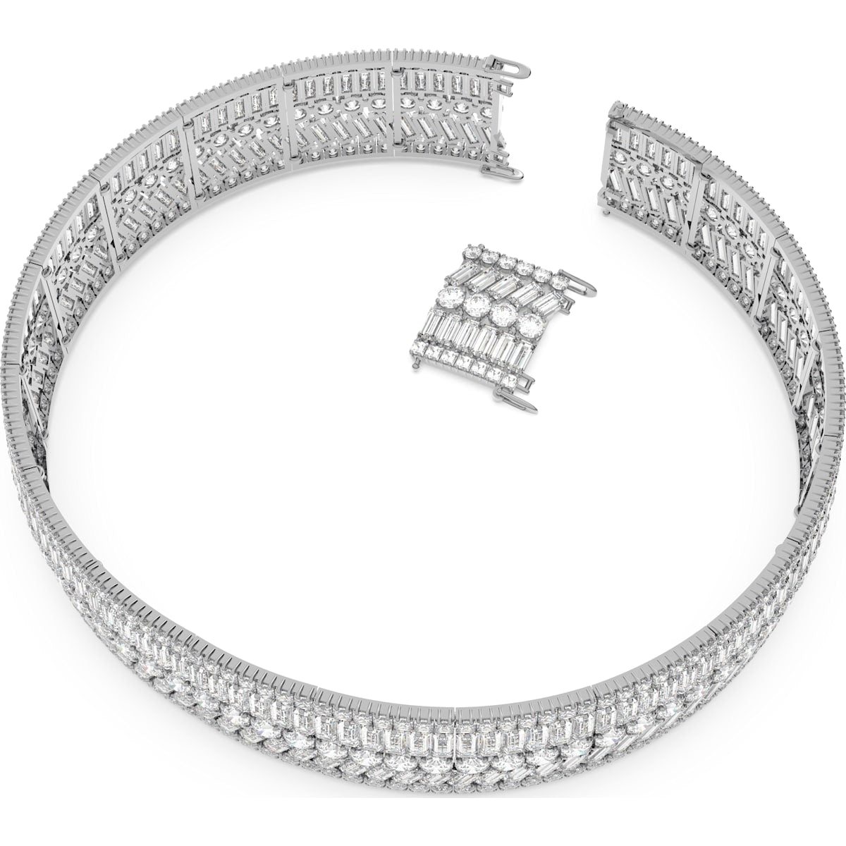 HYPERBOLA:CHOKER L ROWS WHITE/RHS