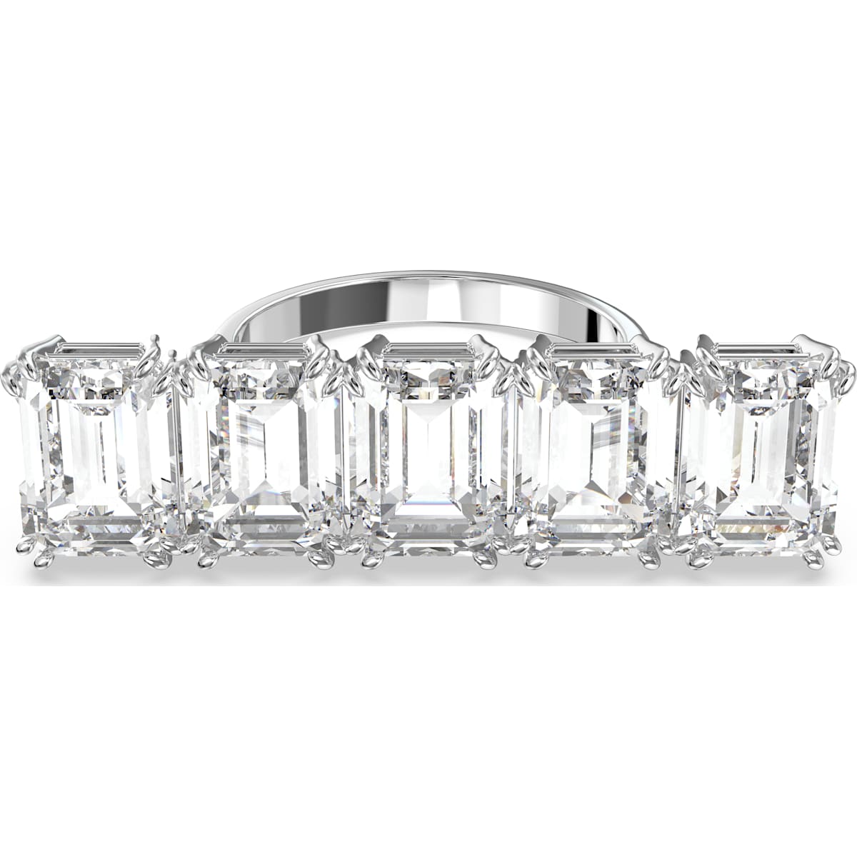 Swarovski - Millenia Cocktail Ring Weiss, Rhodiniert - CRYSTAL UNTERBERGER