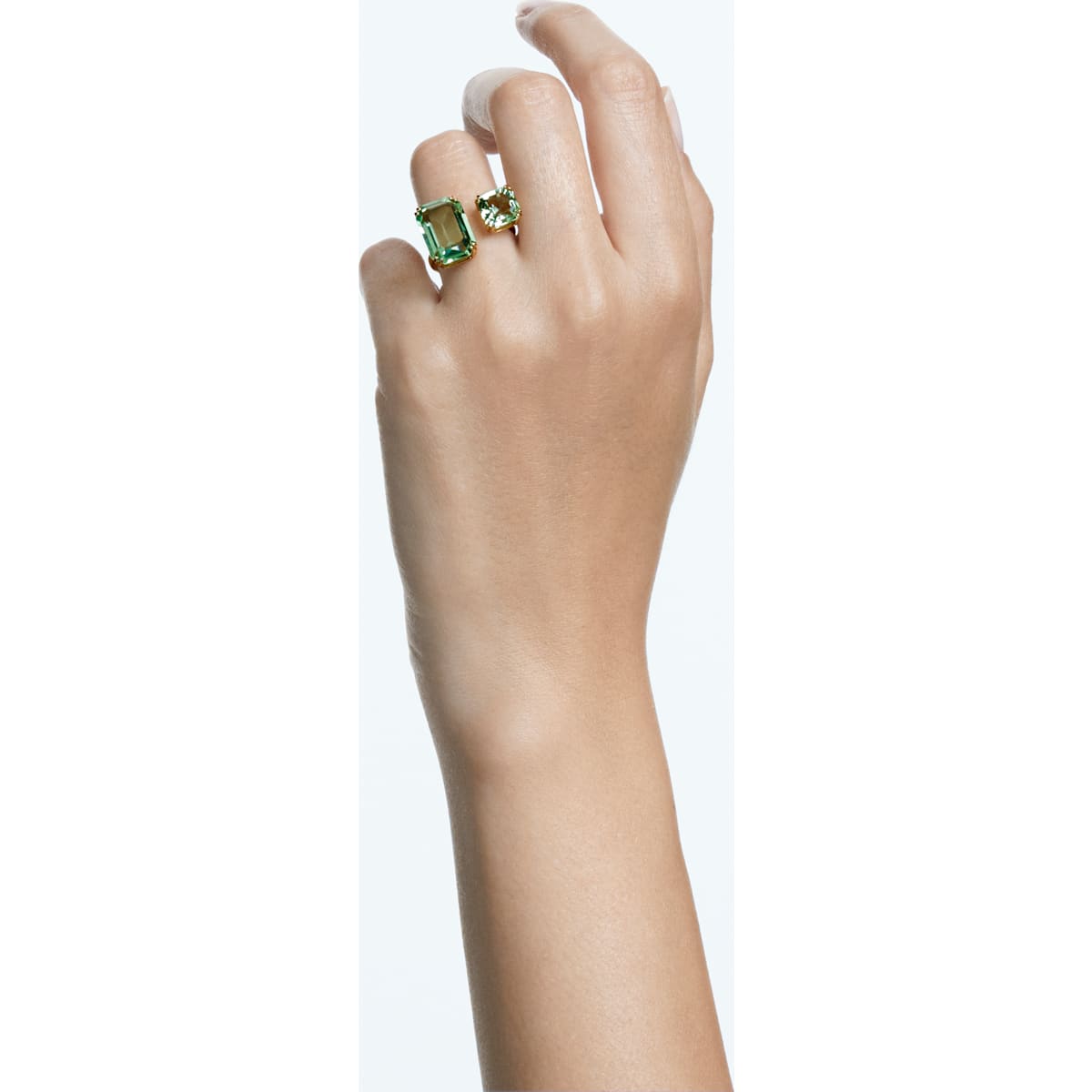Swarovski - Millenia Cocktailring Oktagon-Schliff, Grün, Goldlegierungsschicht - CRYSTAL UNTERBERGER